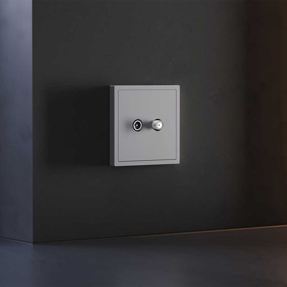 Накладка для розетки телевизионной оконечной TV+SAT, S70 (серый) Voltum VLS001616