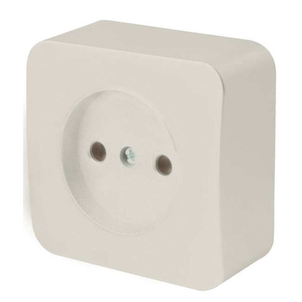 Розетка 1-местная б/з открытой установки. 250В. 10А. IP20. серия София. слоновая кость. MST10-11-04