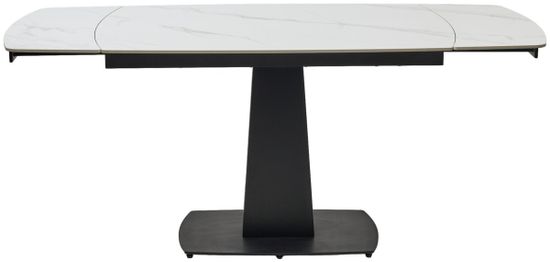 Стол BALDE 140 MATT WHITE MARBLE SOLID CERAMIC / BLACK
