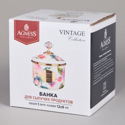 БАНКА ДЛЯ СЫПУЧИХ ПРОДУКТОВ AGNESS, СЕРИЯ IRISES, 12 Х 9СМ / 1,0Л