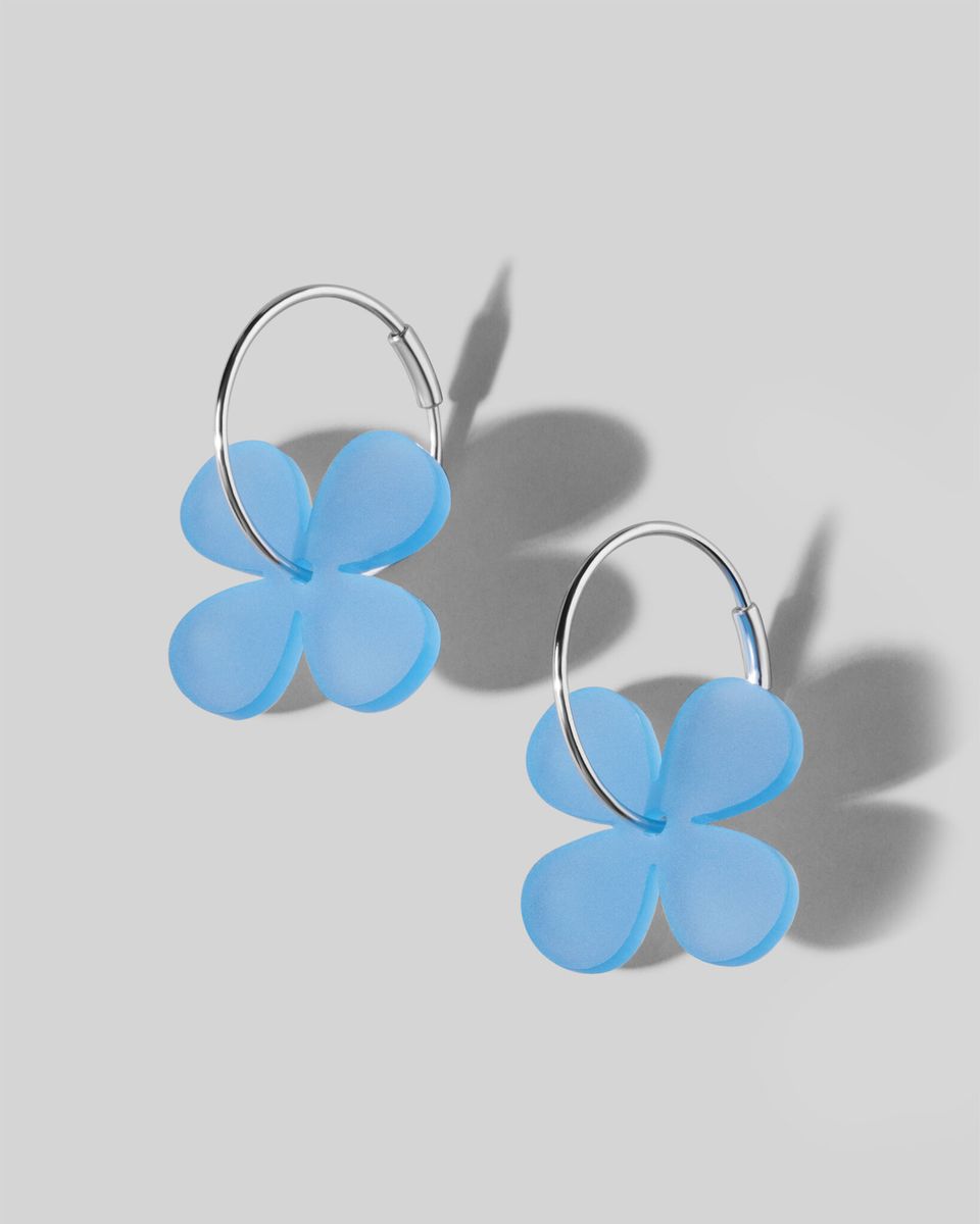Cерьги Hoops Flowers Sky