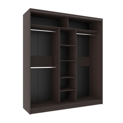 Шкаф-купе трехдверный с зеркалом 2000 Домашний Венге