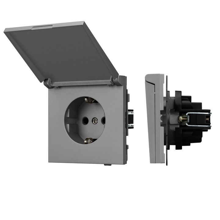 Механизм розетки влагозащищённый SCT-TENDO-MCP-PL-GR (230V, 16A) Arlight 054092