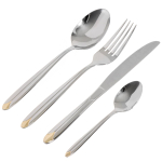 Набор столовых приборов нерж сталь, 24 пр, столовый, подар уп, Daniks, Sydney Gold