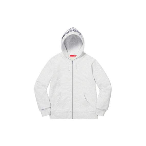 Supreme FW18 Thermal Zip Up Sweatshirt Ash Grey