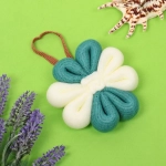 Мочалка нейлоновая «Premium - STELLA», цвет белый / лазурный, d-11см (ZIP пакет)