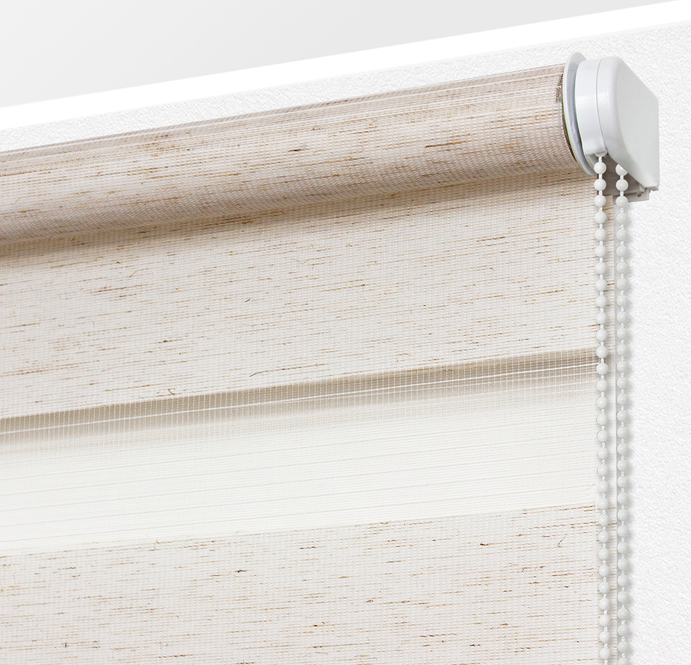 Рулонная штора - День-Ночь - ТМ "УЮТ" - ткань: "Канзас" - цвет: "натуральный"