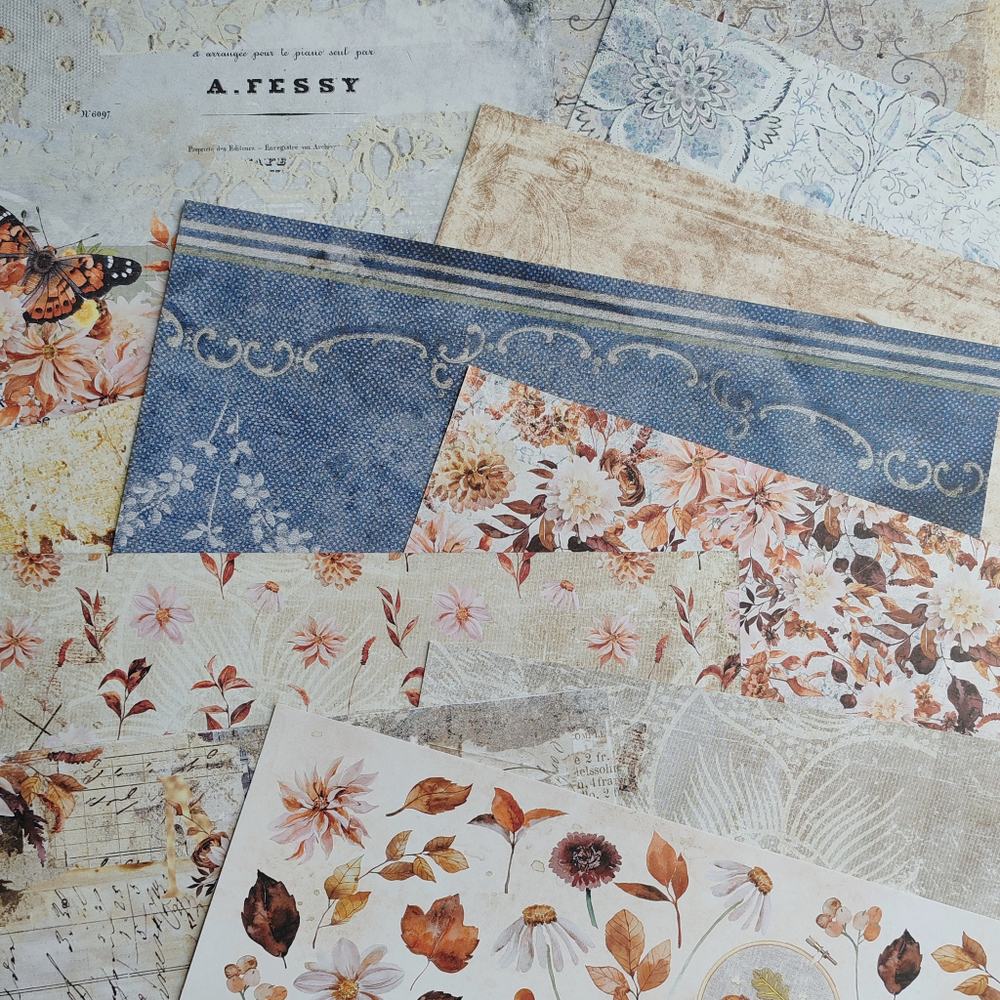 Набор двусторонней бумаги "Autumn vibes" 190гр, 30,5*30,5см, SS05082021