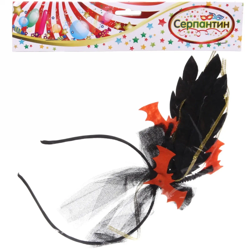 Ободок карнавальный «Темная королева», цвета в ассортименте