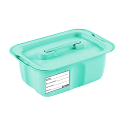 Емкость-контейнер полим. для дезинф. и предстерилиз. обраб. мед.инстр. ЕДПО-3 бирюзовый