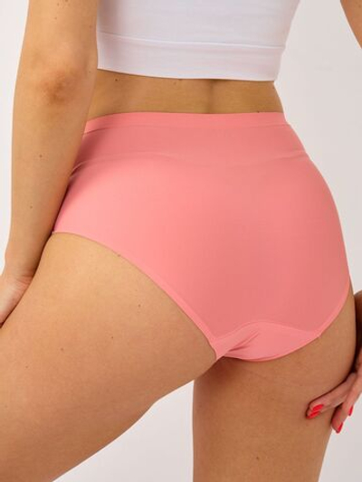Гладкие бесшовные высокие трусики (Размер: XL) (Цвет: пудровый)