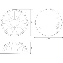 Светильник ЭРА НБП 03-100-001 Акватермо алюминий/стекло IP54 E27 max 100Вт D240 круг черный