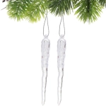 Подвеска «Морозная сосулька» 10 см (набор 2 шт), Белый