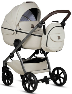 Детская коляска Tutis Uno 5 Plus Leather collection 3 в 1 с автокреслом Elo Lux EduSky Black 1402168 Black Sesame