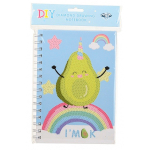 Блокнот детский Basir, формат А5, серия "Авокадо" с алмазной мозаикой, 21*14.5 см, 80 листов, ассорти