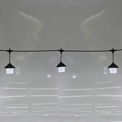 Гирлянда для улицы «Домики» 5 м 10 ламп LED (8,5*10 см) черн..пров, 1 реж.,IP-55 (220 V), Белый