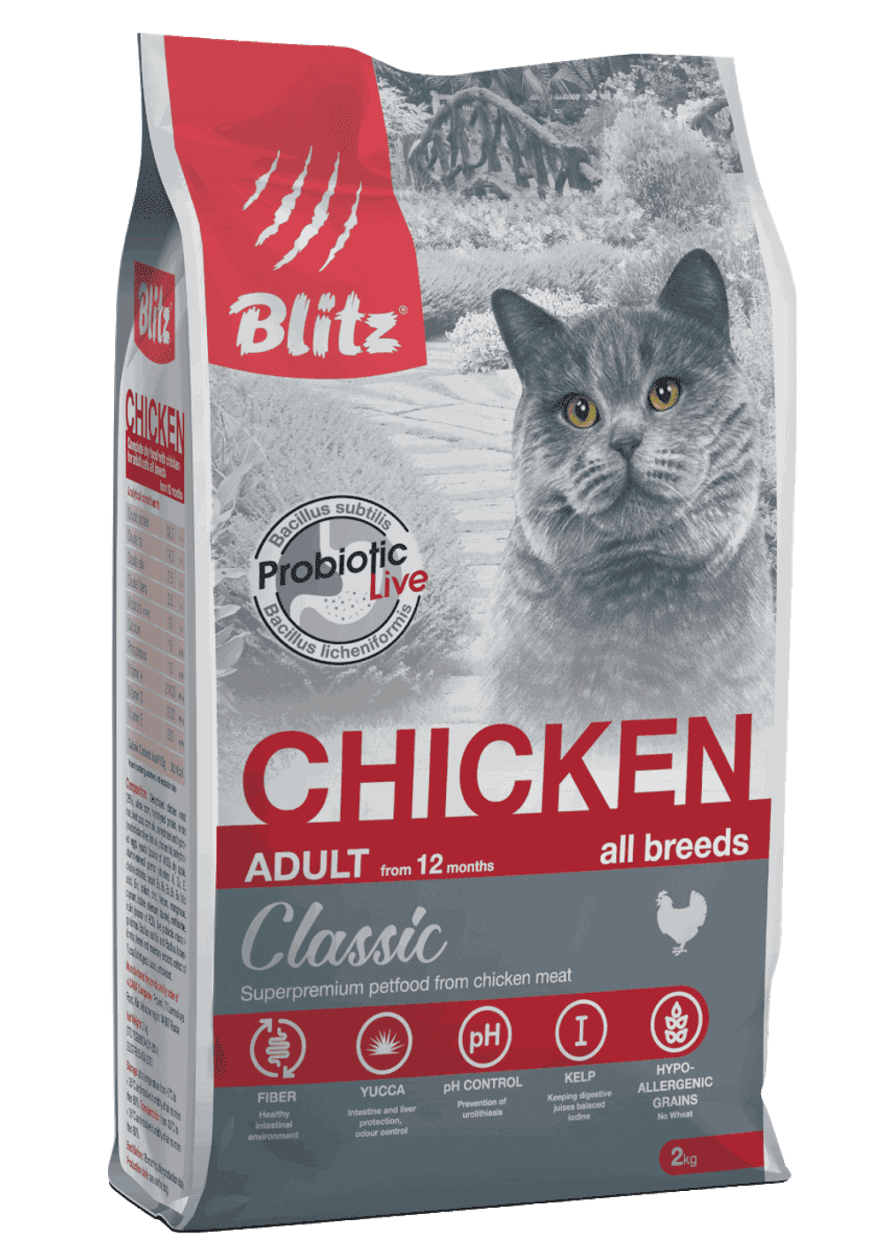 Сухой корм для кошек Blitz Classic Chicken Adult Cats All Breeds с курицей, 2 кг