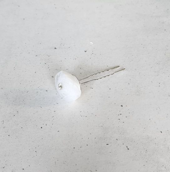 Набор шпилек "Розы" органза, 10 шт, белый