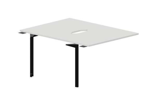 Составной стол на 2 рабочих места 118х156,6х75см (2 эргономичных выреза) - приставной элемент