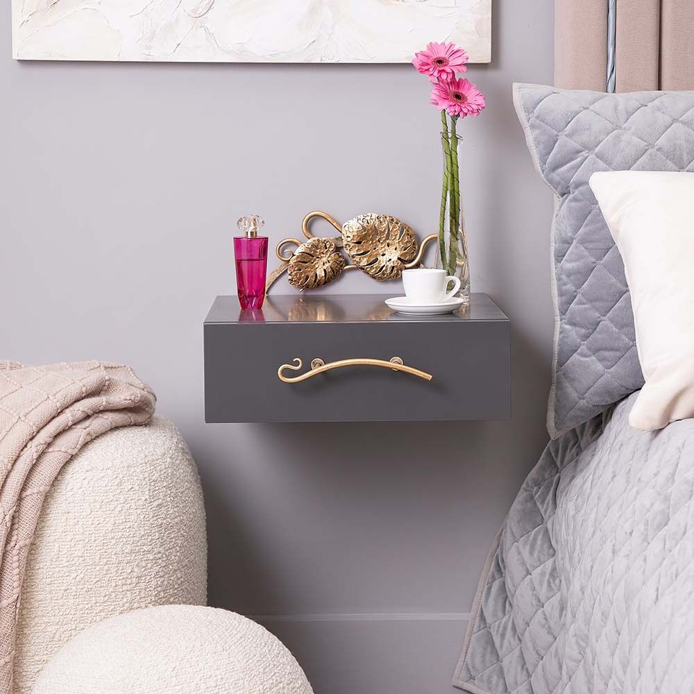 Тумба прикроватная Monstera Deliciosa (Монстера) подвесная Серый