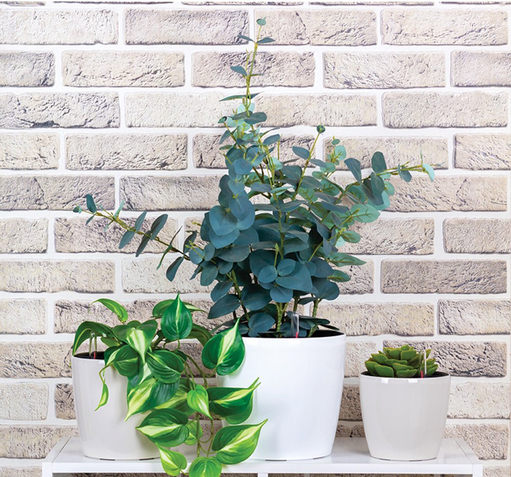 Кашпо АНФА 6,0л D220мм H=200мм вставка V=3,8л и автополив, с индикатором уровня воды