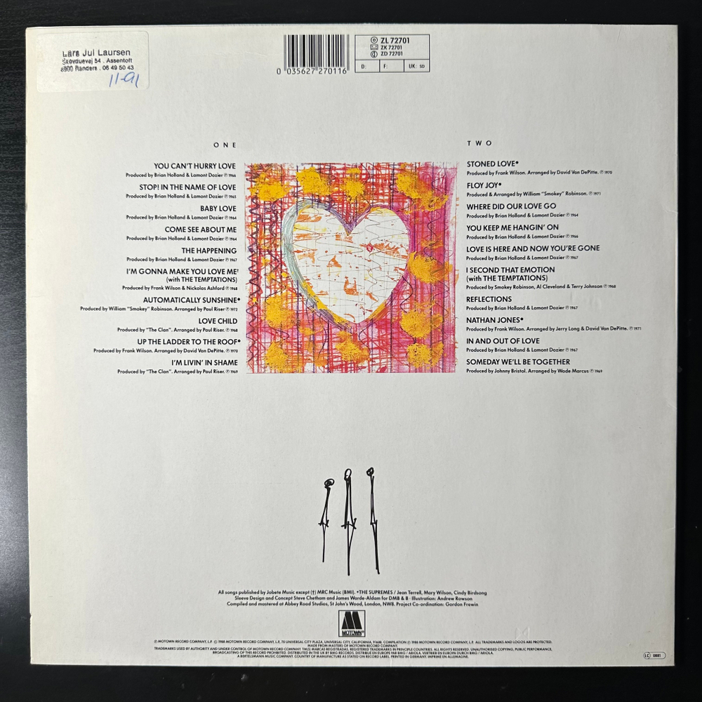 Diana Ross & The Supremes ‎– Love Supreme ( Германия 1988 г.)