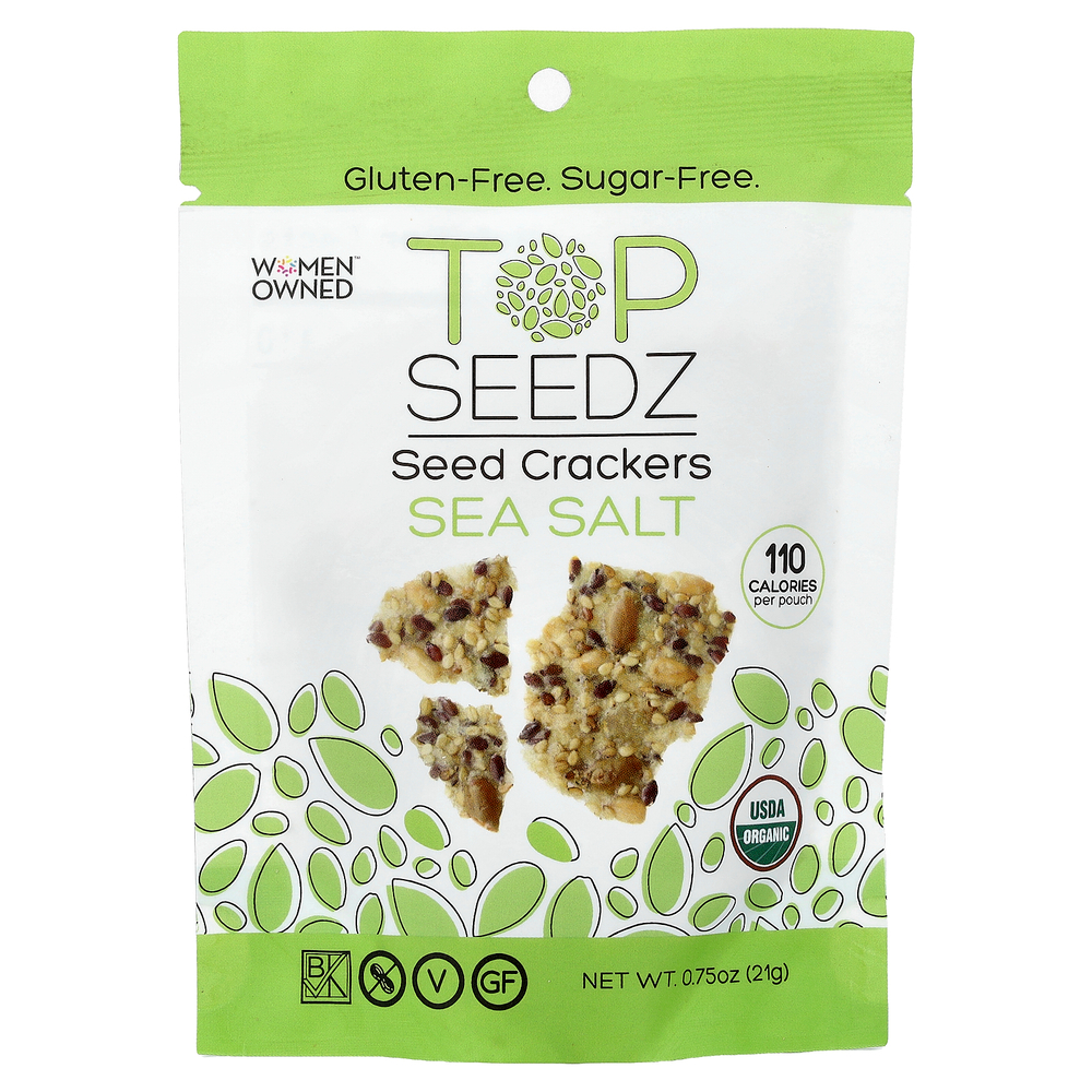 Top Seedz, крекеры с семенами, морская соль, 12 упаковок по 21 г (0,75 унции)