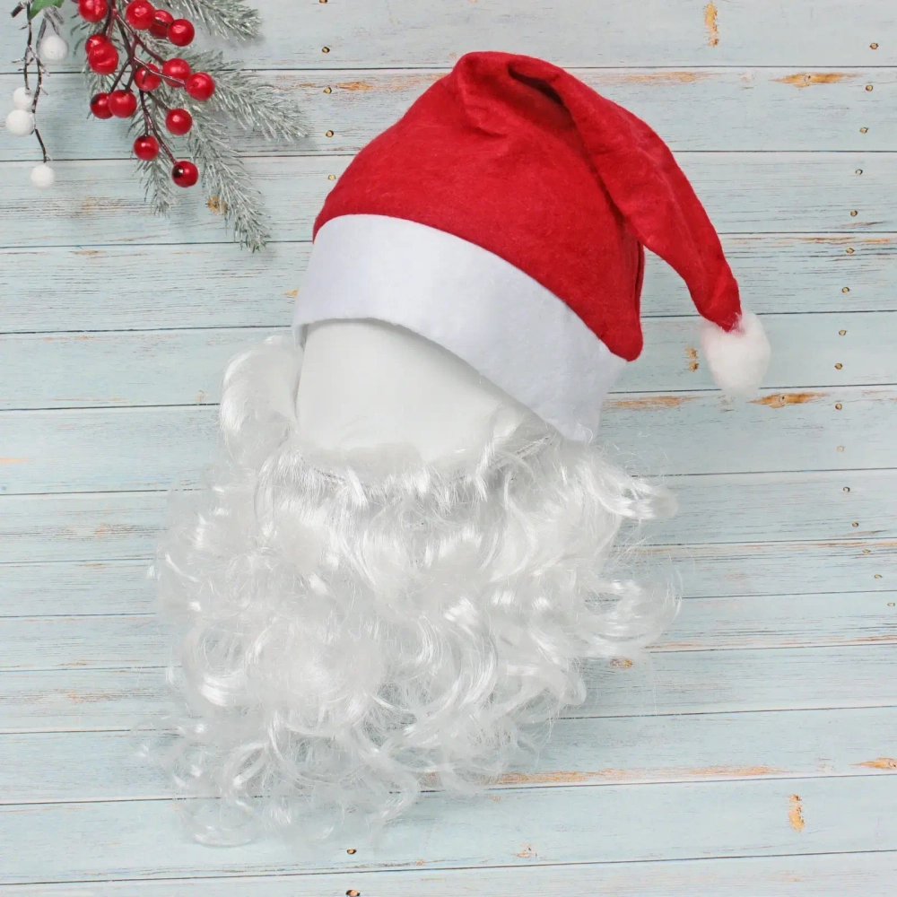Карнавальный аксессуар «Борода Деда Мороза с колпаком»