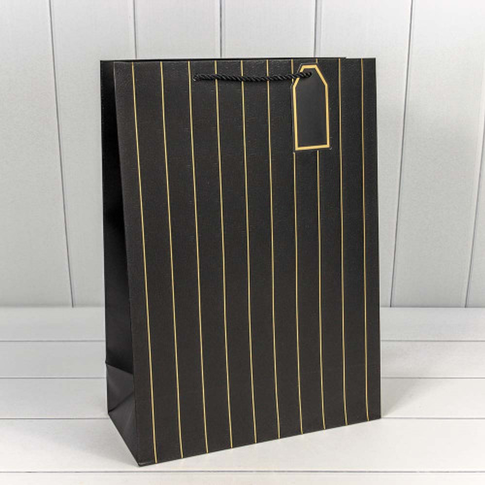 Пакет подарочный 31х42х12см "Полосы" с тиснением (Микс)
