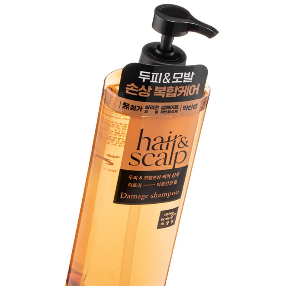 Восстанавливающий шампунь для волос с маслом арганы Mise en Scene Hair&Scalp Damage Shampoo 750 мл.