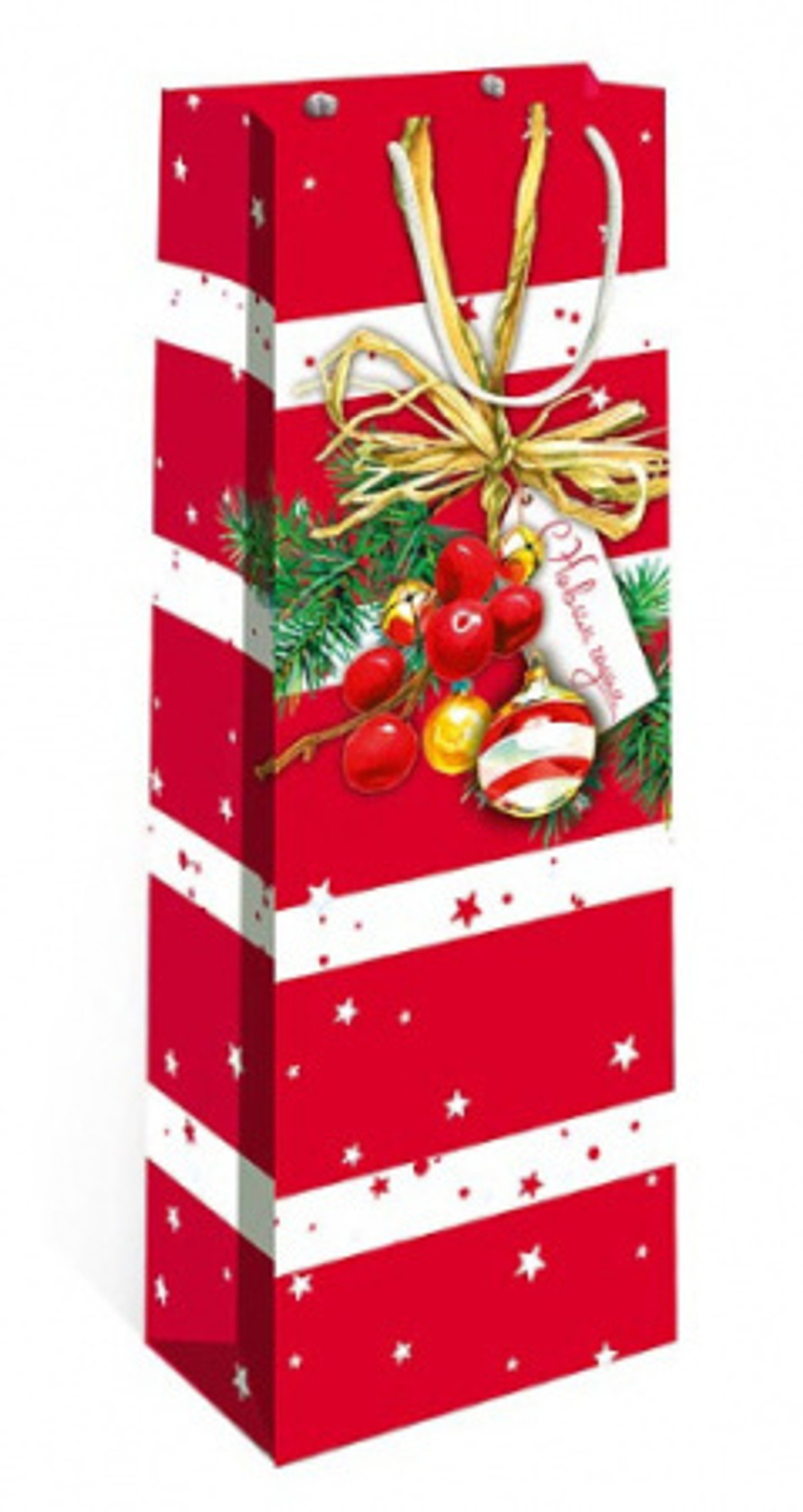 Сумка лам.12,5*36*8,5 под бутылку НГ ассорти 1шт