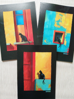 Тетрадь 64 листов А4. "Black Cat", общая, в клетку. Формат А4 (296*203 мм). Арт.120035. Без полей. Комплект 3 шт.