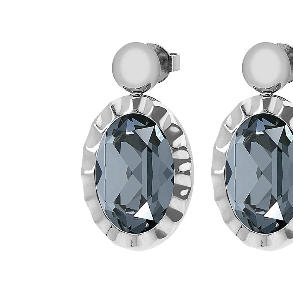 Серьги Qudo TIVOLA UNICA big (S/P) Silver night 2,65 cm 332114