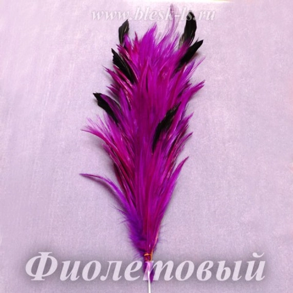 Перо курицы (кисточка) 20-25 см, Фиолетовый
