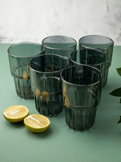 Набор универсальных бокалов, 340 мл. 6 шт. черные