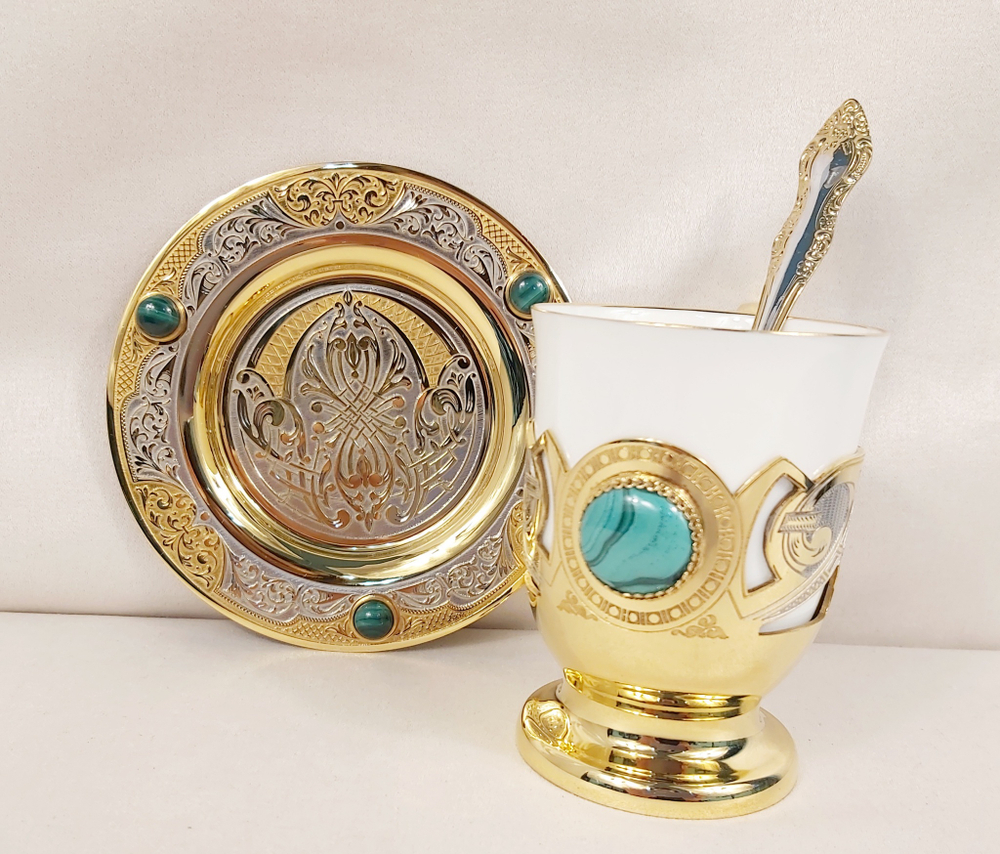 Кофейный набор "Роскошный малахит" - 5