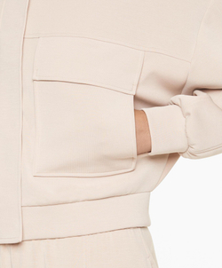 Oysho Куртка с карманами из ткани с модалом, с начесом, экрю