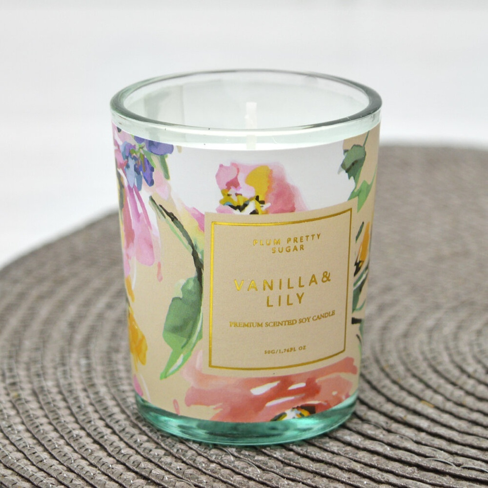 Свеча ароматическая микс: Жасмин, Сладкая Роза, Морская соль, Ваниль и Лилия