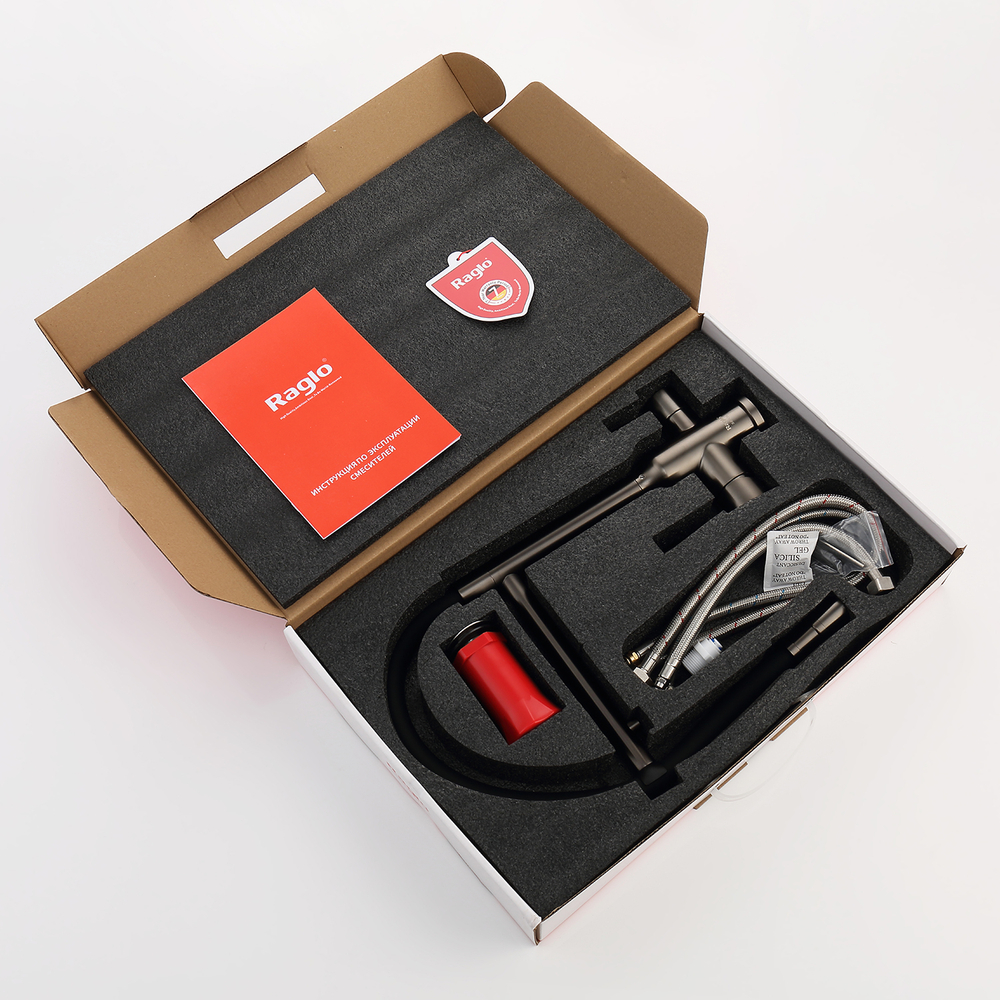 Смеситель для кухни с подключением фильтра Raglo R81.63.09, графит