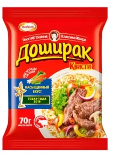 Блюдо б/п Доширак Квисти лапша 70г*36 вкус говядина
