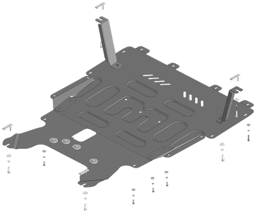 Защита стальная 2 мм Д, КПП BAIC U5 Plus MOTODOR.78502