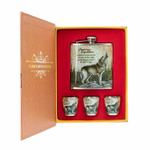 Набор Guotai Волк (фляжка 210 мл + 3 стопки) (А01)