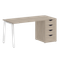 Home Office Стол письменный VR.SP-3-158.4.A Дуб Аттик/Металл Белый 1580*720*750
