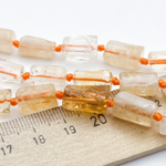 "Цитрин" бусины, размер около 11,5-13*7-7,5 мм, цена за набор 6 шт