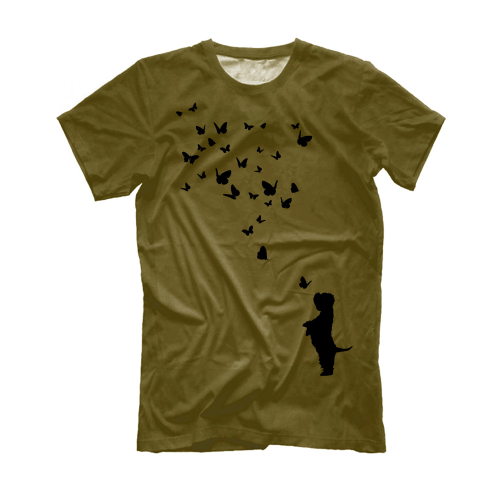 Футболка "Вест Хайленд и бабочки"