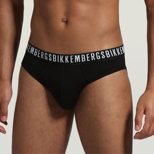 Мужские трусы брифы черные набор 2 в 1 Bikkembergs CLASSIC BKK1USP02BI/2