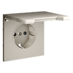 Накладка для розетки с заземлением, защитными шторками и крышкой, S70 (кашемир)