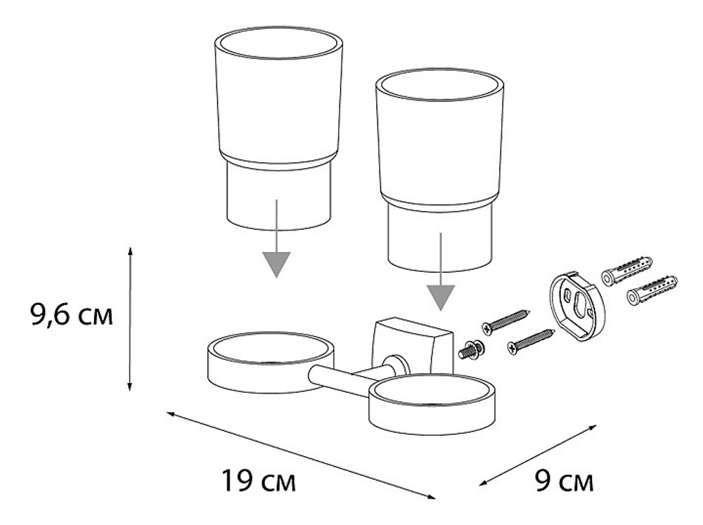 "KVADRO" Подстаканник двойной FX-61307 (к/к 10)
