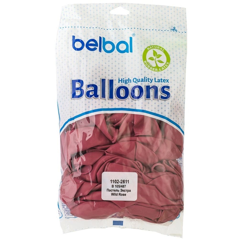 Шар (14"/36 см) Пастель Экстра Wild Rose 487, 50 шт.