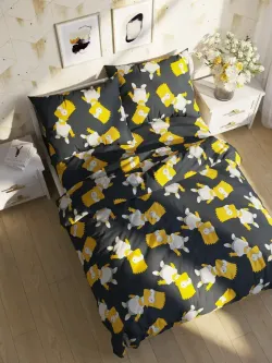 Наволочка комплект 2шт перкаль Сказка "Симпсоны" 50x70 см на молнии